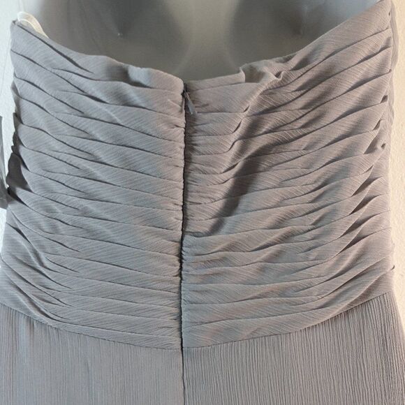 Davids Bridal Bridesmaid Prom Formal Soft Halter Crinkle Chiffon Lined Dress 8 - Picture 6 of 12